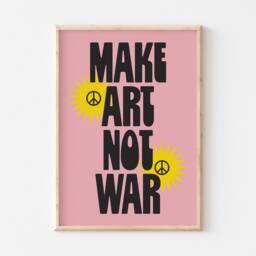 Retro Wall Art Print, Typography Make Not War Poster, Groovy Peace Decor, Cool Art, Eclectic - thumbnail 2