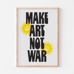 Retro Wall Art Print, Typography Make Not War Poster, Groovy Peace Decor, Cool Art, Eclectic - thumbnail 3