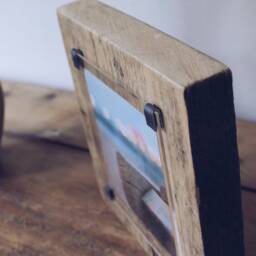 Handmade Photo Frame - Reclaimed Wood Rustic One Of A Kind Wall Art Gift Ideas Beach - thumbnail 2