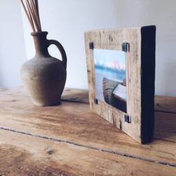 Handmade Photo Frame - Reclaimed Wood Rustic One Of A Kind Wall Art Gift Ideas Beach - thumbnail 3