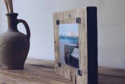 Handmade Photo Frame - Reclaimed Wood Rustic One Of A Kind Wall Art Gift Ideas Beach - thumbnail 1