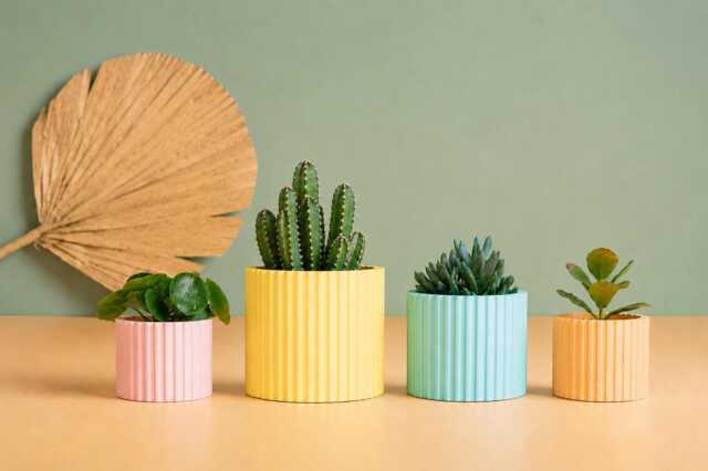 Planter Pot, 3D Printed Cactus, Succulent Planters , Mid Century Idea Gift For Home, Home Decor - image 1