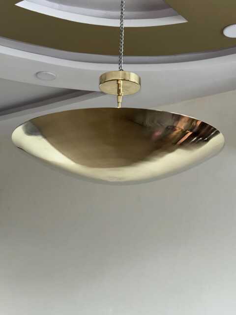 Raw Brass Sputnik Chandelier - Mid Century Modern 6-Light Flush Mount - image 1