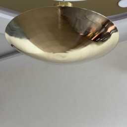 Raw Brass Sputnik Chandelier - Mid Century Modern 6-Light Flush Mount - thumbnail 2