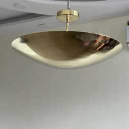 Raw Brass Sputnik Chandelier - Mid Century Modern 6-Light Flush Mount - thumbnail 3