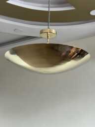 Raw Brass Sputnik Chandelier - Mid Century Modern 6-Light Flush Mount