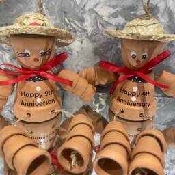 9Th Pottery Anniversary Gift, Personalised Plant Pot Person, Flowerpot Man Garden Ornament, Terracotta Gift For Couple - thumbnail 2
