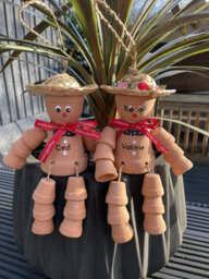 9Th Pottery Anniversary Gift, Personalised Plant Pot Person, Flowerpot Man Garden Ornament, Terracotta Gift For Couple