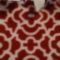 Hand Tied Fleece Blanket Bella Lattice Rust & White Throw - 65x49 - thumbnail 4