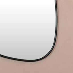 Asymmetric Pebble Contemporary Freeform Irregular Black Wall Mirror - thumbnail 2