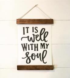 It Is Well With My Soul Canvas - Farmhouse Christian Wall Hanging