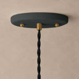 Large Syracuse - Ceramic Pendant Ceiling Light Handmade Minimalist Hanging Fixture in Shadow Charcoal Gray - thumbnail 3