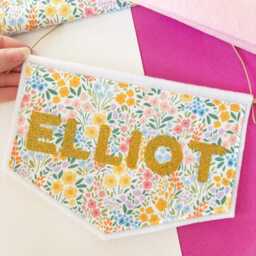 Children's Name Banner - Personalised Door Sign Hanging Kids Room Decor Fabric Custom Wall - thumbnail 3