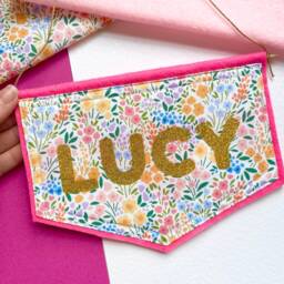 Children's Name Banner - Personalised Door Sign Hanging Kids Room Decor Fabric Custom Wall - thumbnail 2