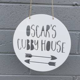 Personalised Cubby House Sign-Arrow-Tree House-Wall Art-Sign-Custom Name-Personalised Gift-Kids Gift-Lasercut - thumbnail 1
