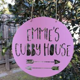 Personalised Cubby House Sign-Arrow-Tree House-Wall Art-Sign-Custom Name-Personalised Gift-Kids Gift-Lasercut - thumbnail 2