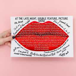 Rocky Horror Picture Show Wall Art, A4 Print, High Quality Poster, Time Warp Lyrics, Movie Quotes, Gothic Decor, Rock Theatre Art - thumbnail 2