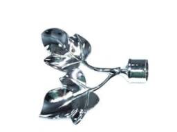 16/19mm Chrome Twin Leaf Curtain Pole Finials
