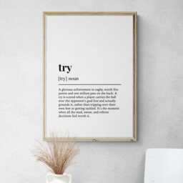 Rugby Funny Definitions Set Of 6 Prints, Sport Wall Decor - thumbnail 2