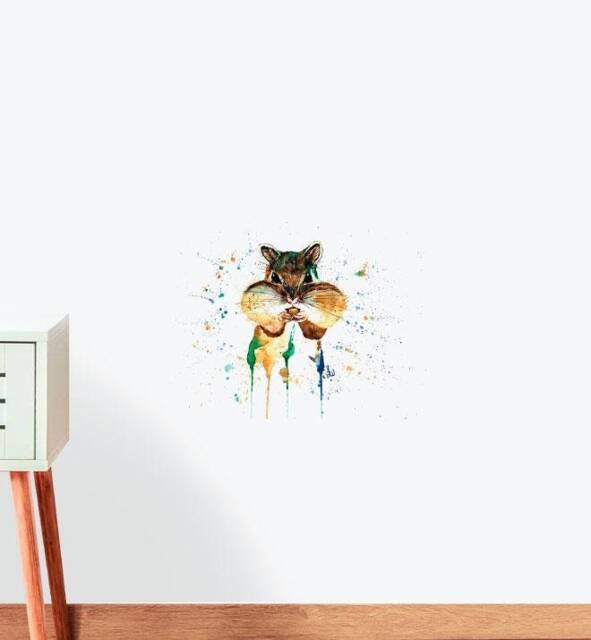 Feeling Stuffed Chipmonk Wall Sticker Decal - Illustration Stickers, Animals Decals, Home Decor, Illustrations