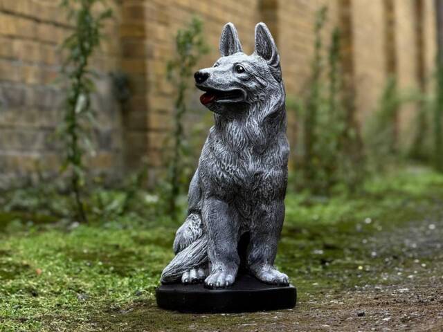 Large German Shepherd Statue Stone Dog Memorial Sculpture Outdoor Dog Decoration Concrete Garden Guard Figurine Pet Tribute Lover - image 1