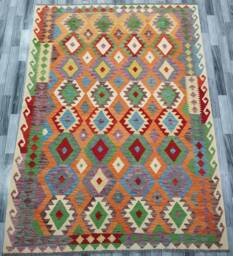 Kilim Rug Multicolour, Handmade Artisan Afghan Turkish Navajo Natural Wool 272x203 cm - thumbnail 1