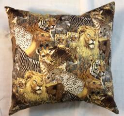 Leopard Print Pillow - Safari Jungle Animal Throw Lions Tigers Bears Zebra Cheetah Giraffes Camel Wild Decor Accent - thumbnail 1