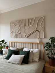 Set Of 2 Handmade Rope Wall Hangings, Boho Fiber Art, Canvas Art Decor, Modern Minimalist For Bedroom Or Living Room - thumbnail 1