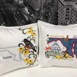 Maryland Baltimore Oriole & Black-Eyed Susan Medley. Embroidered With Feather Insert - thumbnail 3