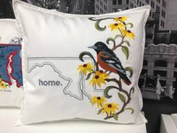 Maryland Baltimore Oriole & Black-Eyed Susan Medley. Embroidered With Feather Insert - thumbnail 1