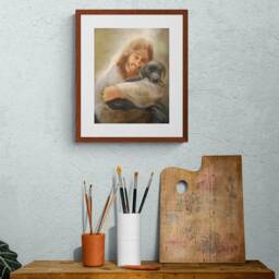Black Lab Art Print, Labrador Dog With Jesus Print - thumbnail 2