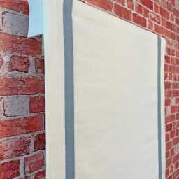 Custom Relaxed Roman Shade With Contrasting Border, Chain Mechanism - thumbnail 3