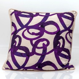 steve Mckenzie Purple Loop Pillow Cover, Belgian Linen Blend