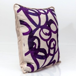 steve Mckenzie Purple Loop Pillow Cover, Belgian Linen Blend - thumbnail 2