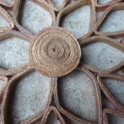 Golden Dahlia Paper Wall Art Distressed Home Decor, 22-Inch - thumbnail 4