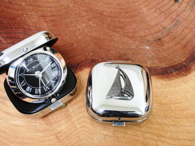 Boats & Vessels Flip Up Alarm Clock Portable Quartz Movement Nautical Ships Rowing Birthday Gift Ac - image 1
