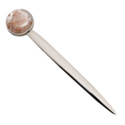 Encapsulated Pink Salt 8Th Anniversary Letter Opener With Personalised Engraved Message On Back - thumbnail 3