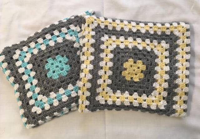 Handmade Crochet Baby Blanket Gender Neutral Acrylic Yarn - image 1
