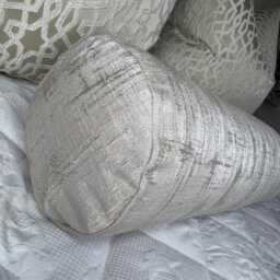 "Designer Laura Ashley Whinfell Fabric Bolster Pillow - Natural Home Accent 16"" X 6" - thumbnail 2