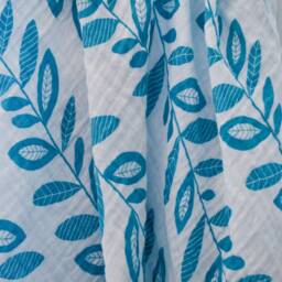 Teal Vine Baby Swaddle Blanket, For Newborns, Blanket Girls, Shower Gift, & White Muslin - thumbnail 2