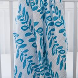 Teal Vine Baby Swaddle Blanket, For Newborns, Blanket Girls, Shower Gift, & White Muslin - thumbnail 3