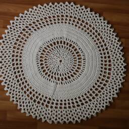 Handmade Round Crochet Rug 100% Cotton Cord, 43 - thumbnail 3