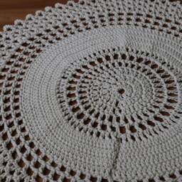 Handmade Round Crochet Rug 100% Cotton Cord, 43 - thumbnail 2