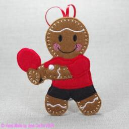Table Tennis Gift, Gingerbread Man, Hanging Decoration, Christmas Tree, Birthday Sports Lover