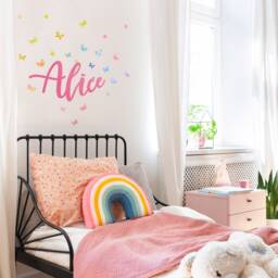 Script Custom Name Decal, Handwritten Cursive Lettering, Kids & Baby Wall Stickers, Peel Stick Fabric Nursery Letters - thumbnail 2