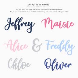 Script Custom Name Decal, Handwritten Cursive Lettering, Kids & Baby Wall Stickers, Peel Stick Fabric Nursery Letters - thumbnail 3