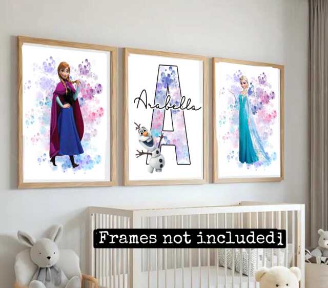 Frozen Prints - Girls Bedroom Room - Character Personalised Prints