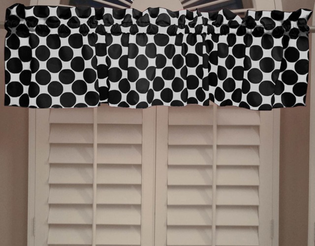 Large Polka Dots Cotton Window Valance Curtain Top/Treatment Kitchen Bedroom Classroom Diner Rv Home D??cor - image 1