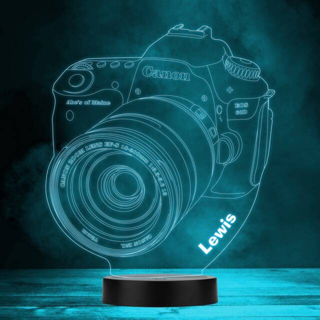 Dslr Camera Photography Personalised Gift Colour Change Led Night Light - image 1