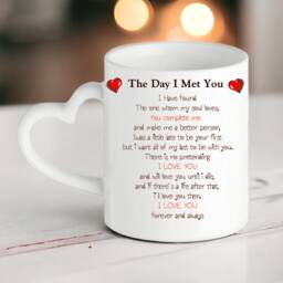 The Day I Met You Cushion. Mug, Money Box, Personalised Gifts, Couples Gifts. Just Married, Engagement. Valentines - thumbnail 4
